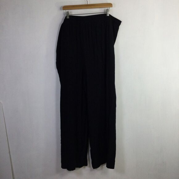 Torrid Womens Wide-Leg Pull-On Tall Pants Drawstring Waist Black Size 3X Tall - Picture 2 of 16